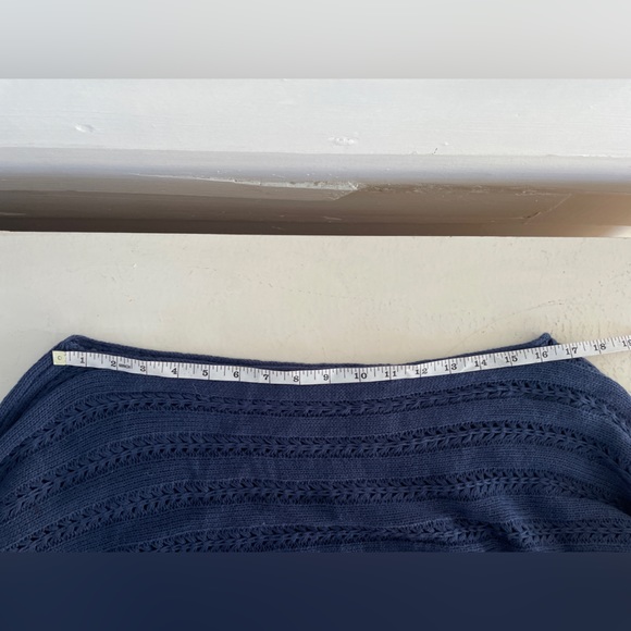 3/25 Blue Open Knit Dolman Sleeve SHEIN Sweater - Picture 6 of 9